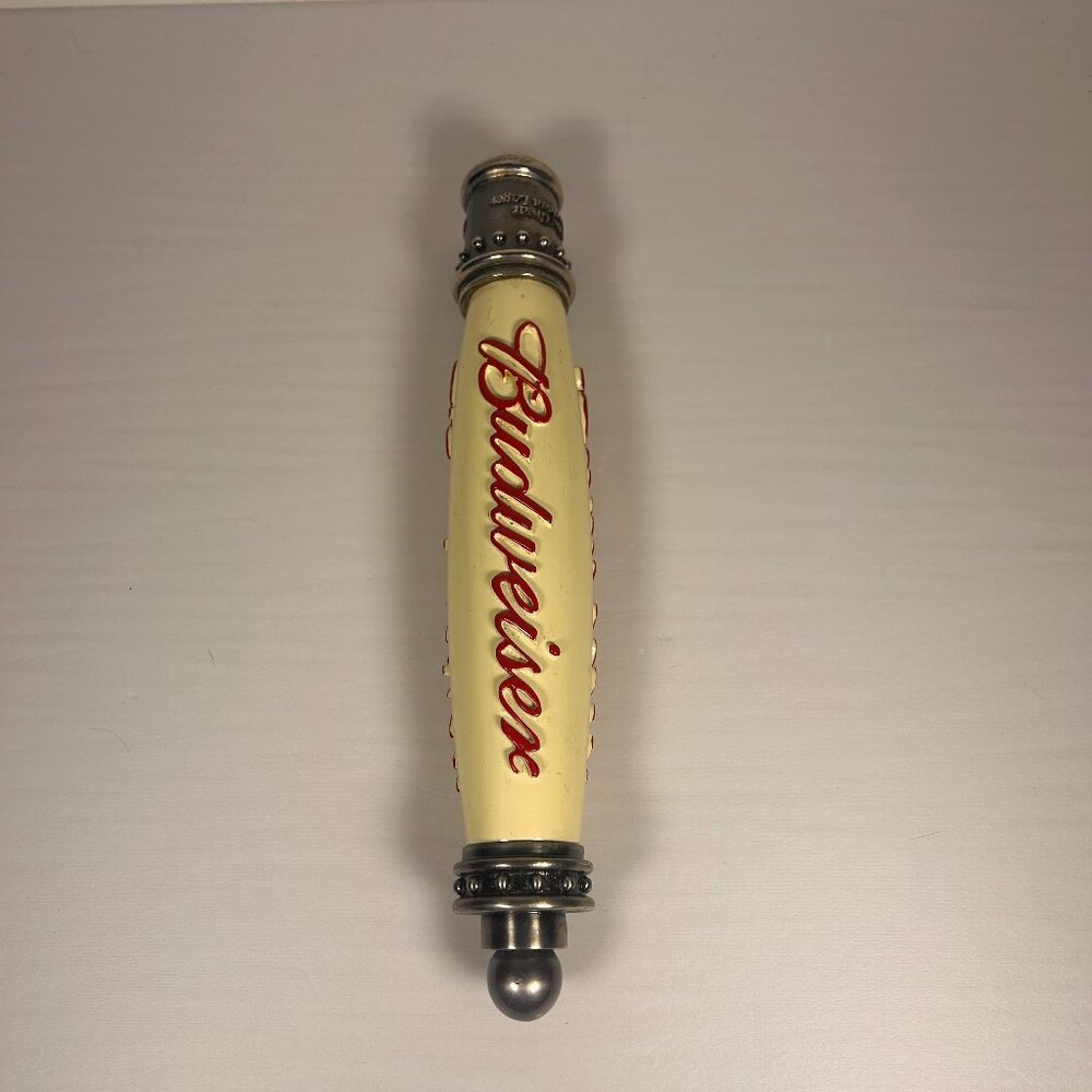 Vintage Budweiser Great American Lager Bar Beer Tap Handle  White Red Silver